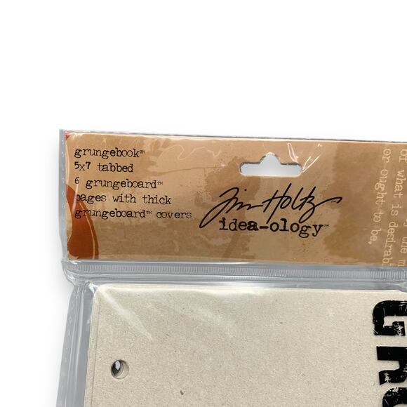 Tim Holtz Grungebook with Tabs 5"x7" Journal Mix Media Grungeboard Chipboard - Picture 2 of 3
